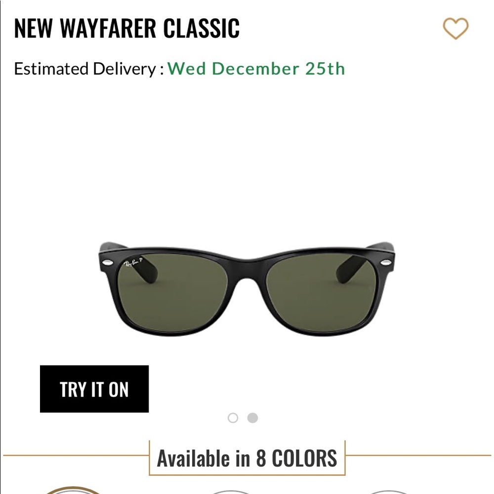 New wayfarer Ray-ban Black polarized  glasses